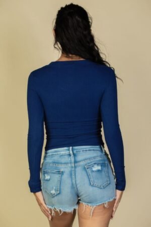 Ribbed Crew Neck Long Sleeve Tee Ribbed Crew Neck Long Sleeve Tee