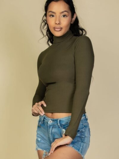Ribbed Turtleneck Long Sleeve Top Ribbed Turtleneck Long Sleeve Top