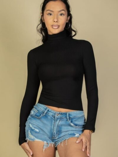 Ribbed Turtleneck Long Sleeve Top Ribbed Turtleneck Long Sleeve Top