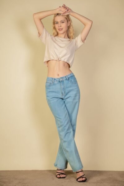 French Terry Toggle Drawstring Crop Top