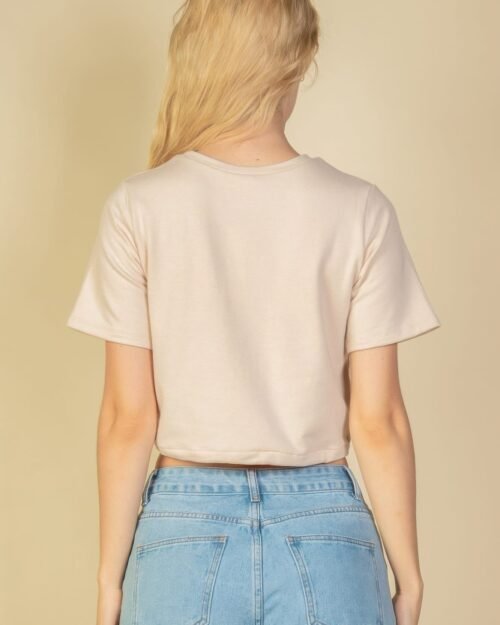 french terry toggle drawstring crop top