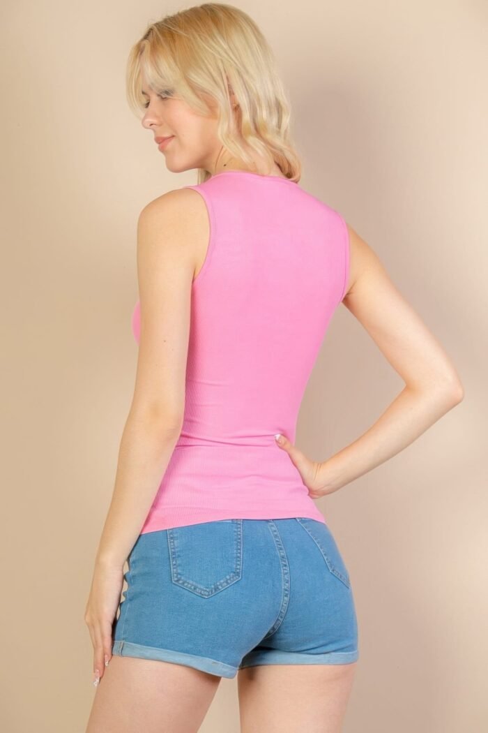Ribbed v-neck sleeveless top