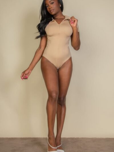 Zip Front Short Sleeve Bodysuit Zip Front Short Sleeve Bodysuit