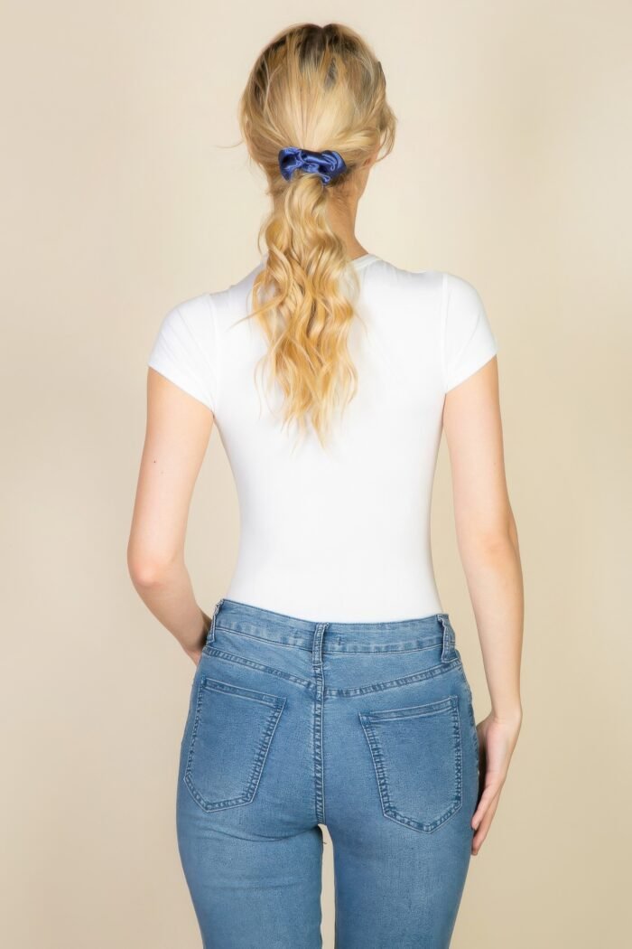 Short sleeve crew neck bodysuit