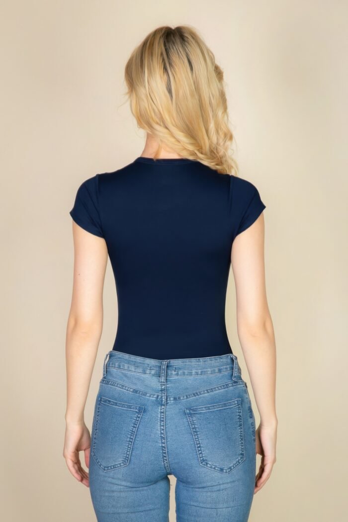 Short sleeve crew neck bodysuit