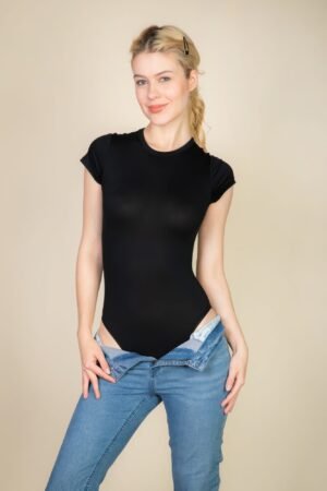 Short Sleeve Crew Neck Bodysuit Short Sleeve Crew Neck Bodysuit