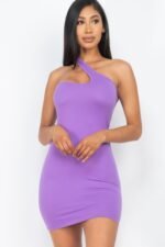 One Shoulder Bodycon Mini Dress - Image 18