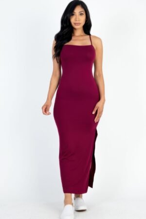 Crisscross Back Split Thigh Maxi Dress Crisscross Back Split Thigh Maxi Dress