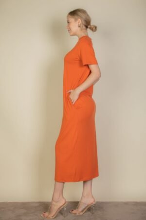 Soft and stretchy Side Pocket Tee Dress in Mango