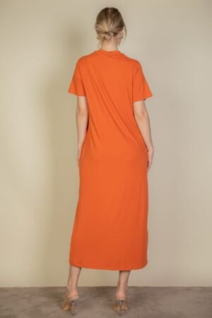 Soft and stretchy Side Pocket Tee Dress in Mango