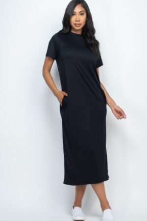 Side Pocket Tee Dress – relaxed fit with side pockets