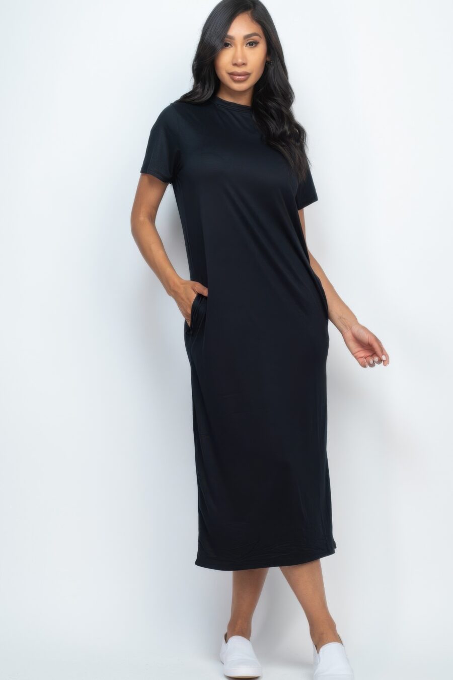 Side pocket tee dress