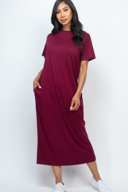 Side Pocket Tee Dress – relaxed fit with side pockets