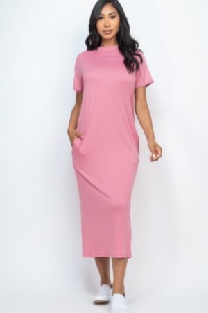 Side Pocket Tee Dress – relaxed fit with side pockets