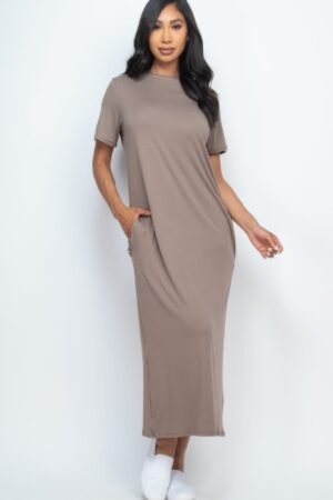 Side Pocket Tee Dress – relaxed fit with side pockets