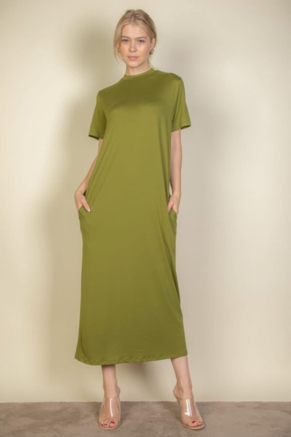 Side pocket tee dress in Olive Branch