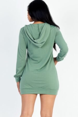 French Terry Hoodie Mini Dress French Terry Hoodie Dress — Casual Mini Fit