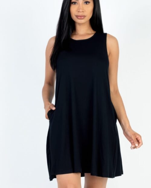 soft stretch mini dress with flared skirt