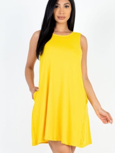 Sleeveless Flare Mini Dress — Soft Stretch Jersey Fit lightweight sleeveless mini dress for summer