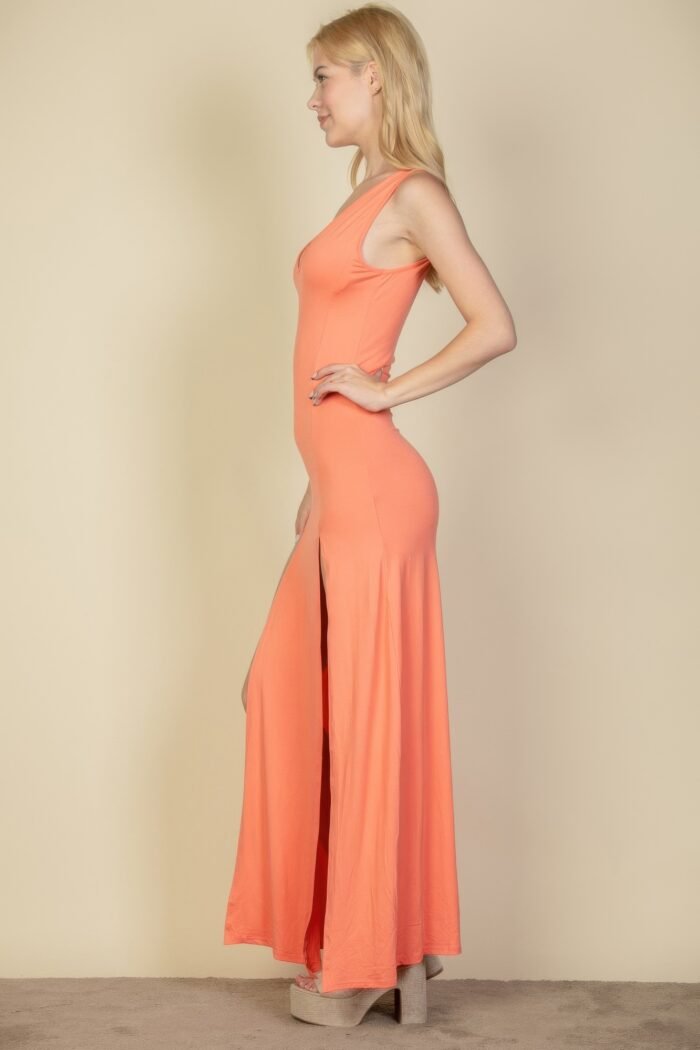Ribbed Bandeau Cut Out Back Mini Bodycon Dress - Image 8