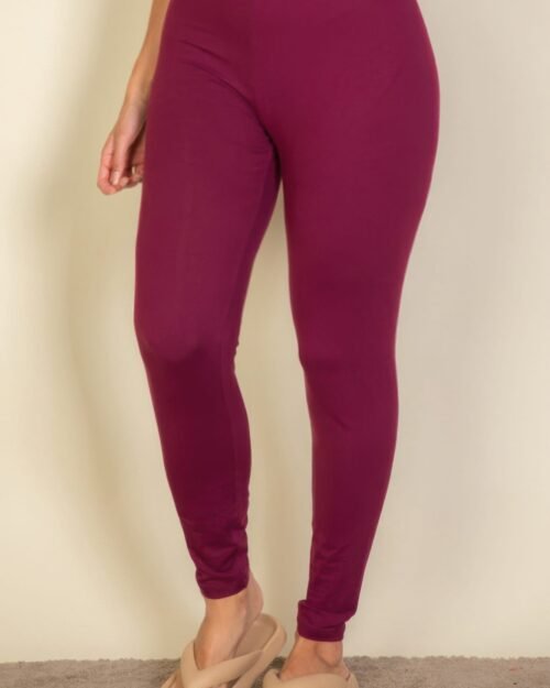 plus basic solid leggings