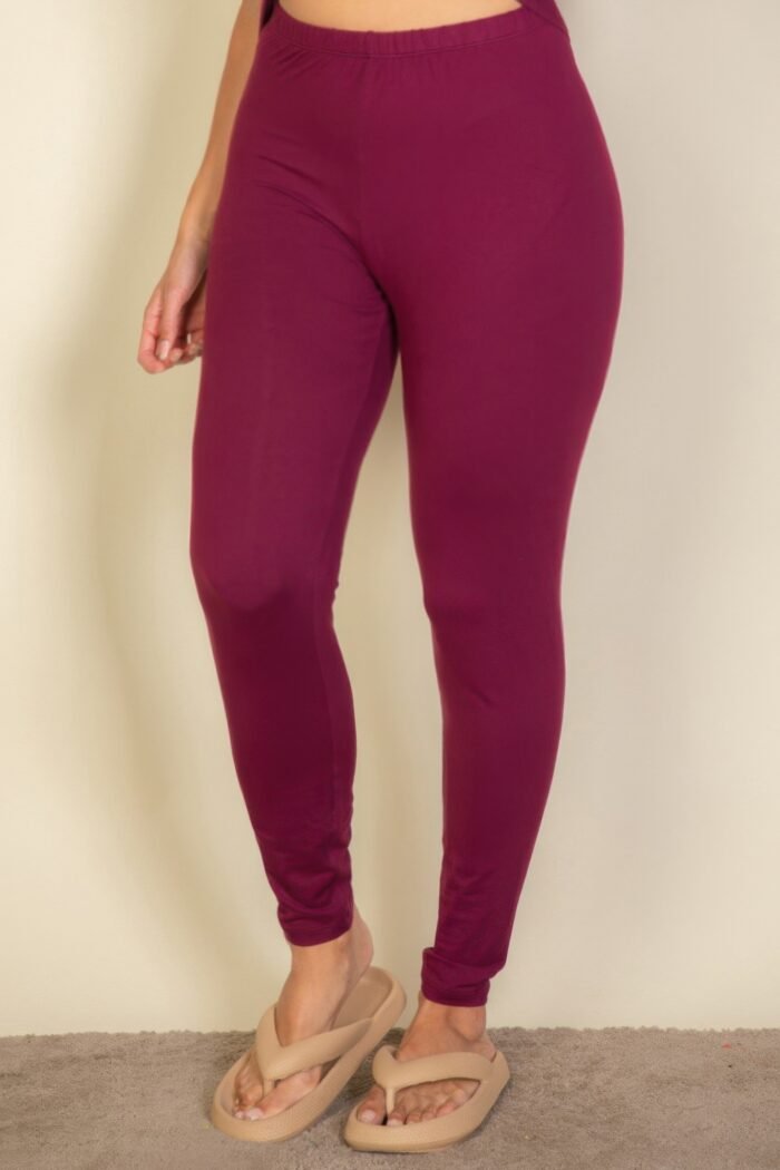 Plus basic solid leggings