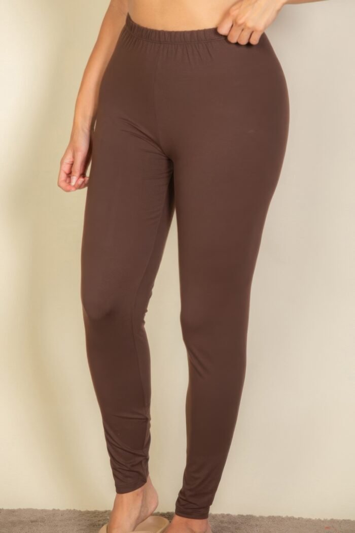Plus basic solid leggings
