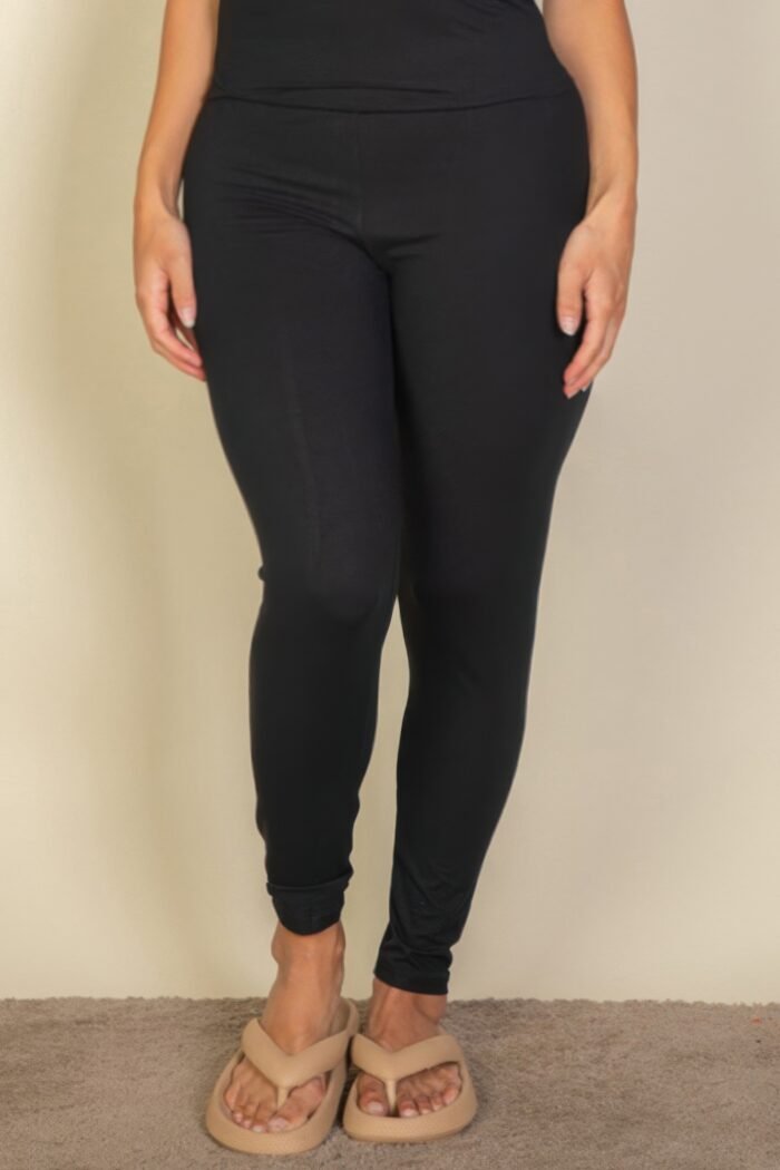 Plus basic solid leggings