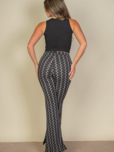 Wavy Print High Waist Flare Pants Wavy Print High Waist Flare Pants