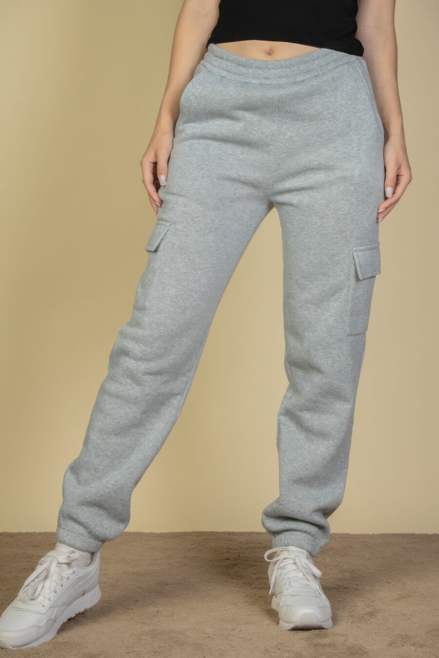 Side pocket drawstring waist sweatpants