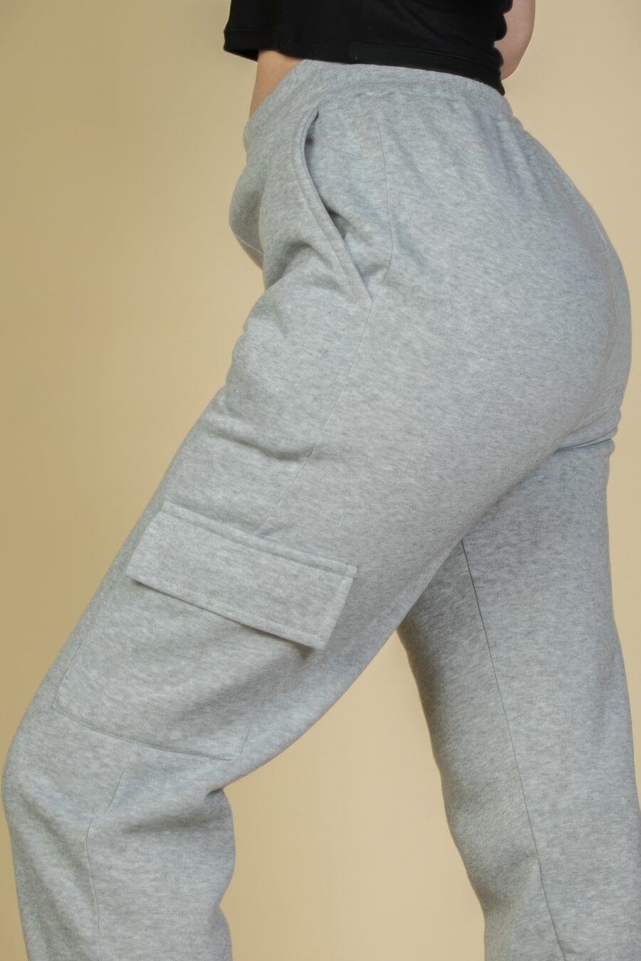 Side pocket drawstring waist sweatpants