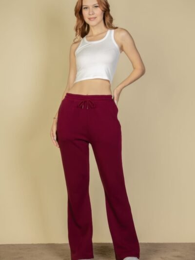 Drawstring Waist Slant Pocket Sweatpants Drawstring Waist Slant Pocket Sweatpants