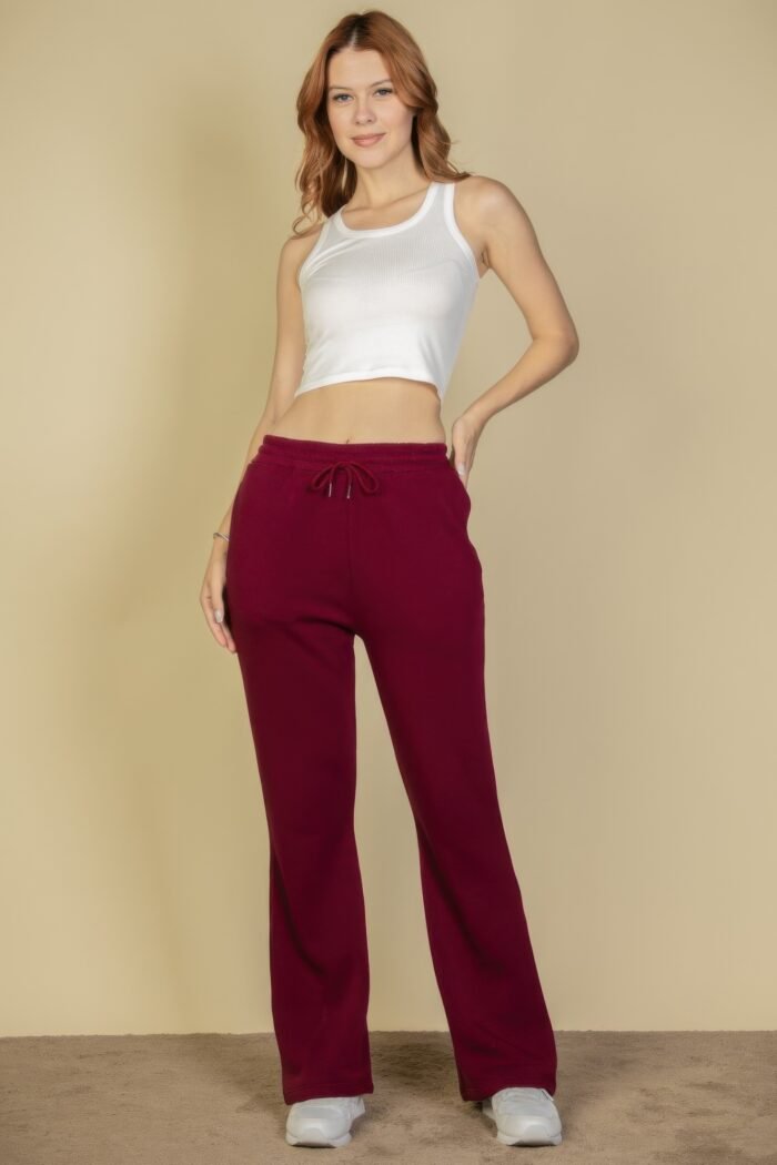Drawstring Waist Slant Pocket Sweatpants - Image 2
