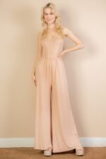 Button Front Wide Leg Jumpsuit - Image 2
