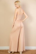 Button Front Wide Leg Jumpsuit - Image 4