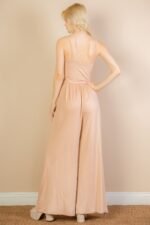 Button Front Wide Leg Jumpsuit - Image 5