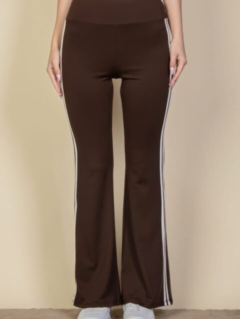 Contrast Side Stripe Flare Pants