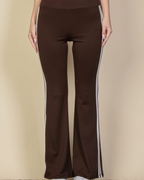 Contrast Side Stripe Flare Pants