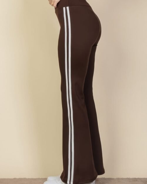 contrast side stripe flare pants