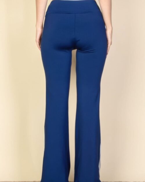 contrast side stripe flare pants