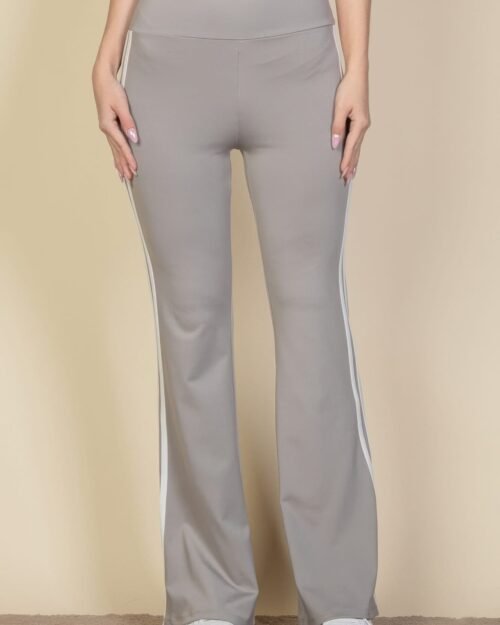contrast side stripe flare pants