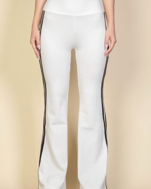 contrast side stripe flare pants