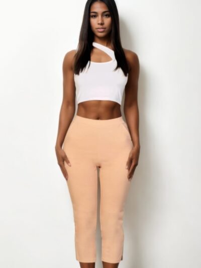 Slit Hem Cropped Pants Slit Hem Cropped Pants
