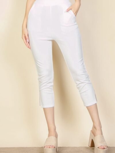 Slit Hem Cropped Pants Slit Hem Cropped Pants