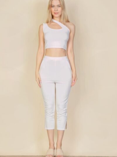 Slit Hem Cropped Pants Slit Hem Cropped Pants