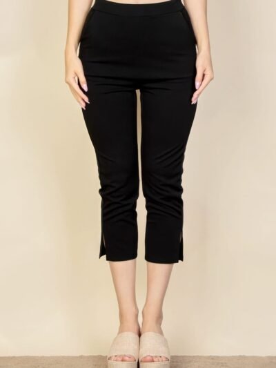 Slit Hem Cropped Pants Slit Hem Cropped Pants