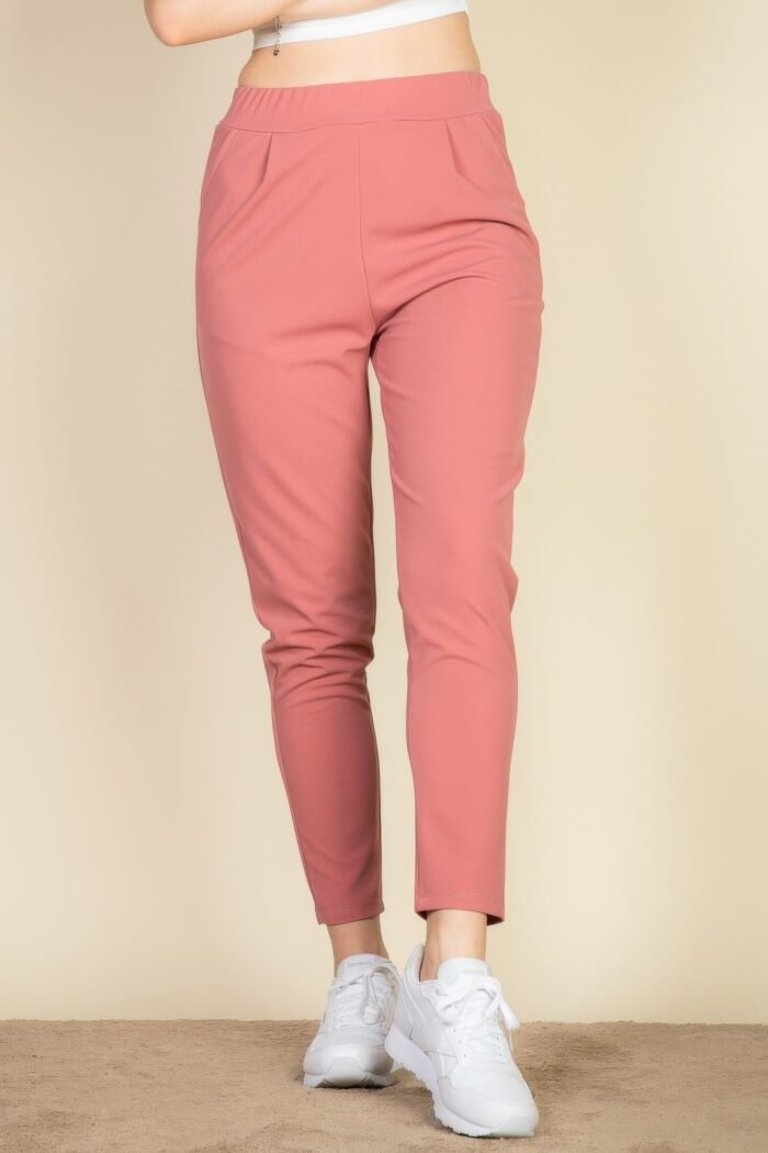 Pleat front tapered trousers