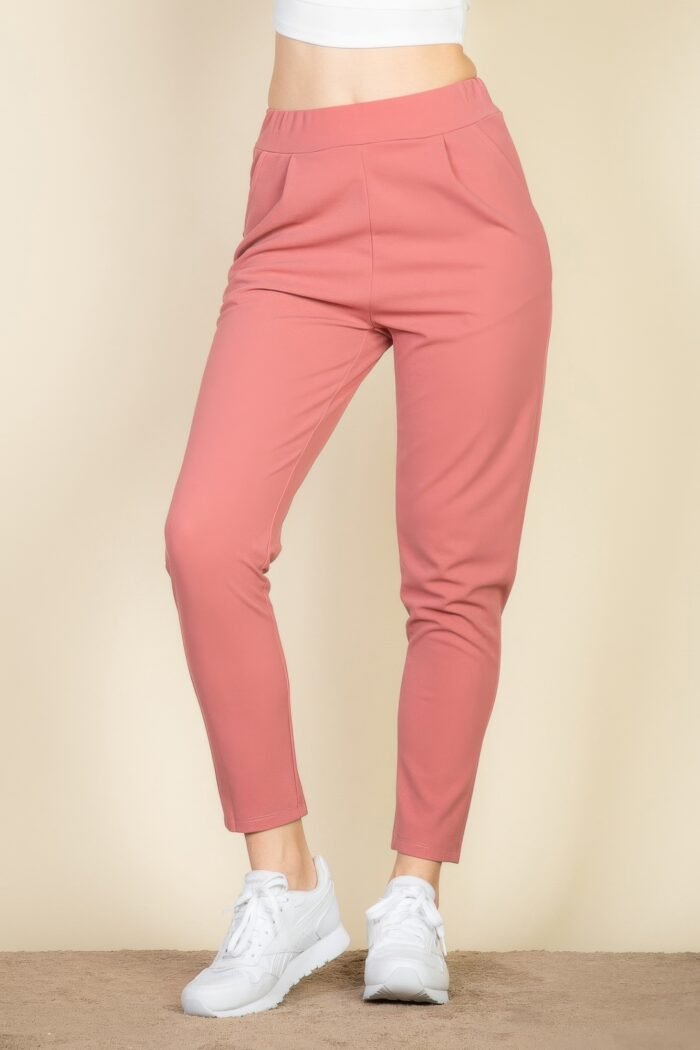 Pleat front tapered trousers