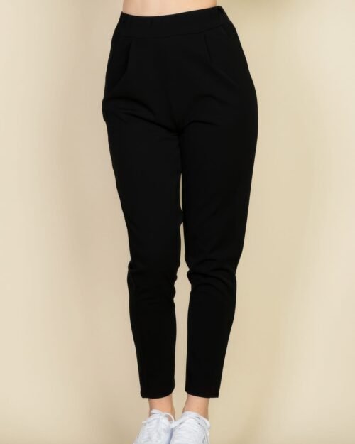 pleat front tapered trousers