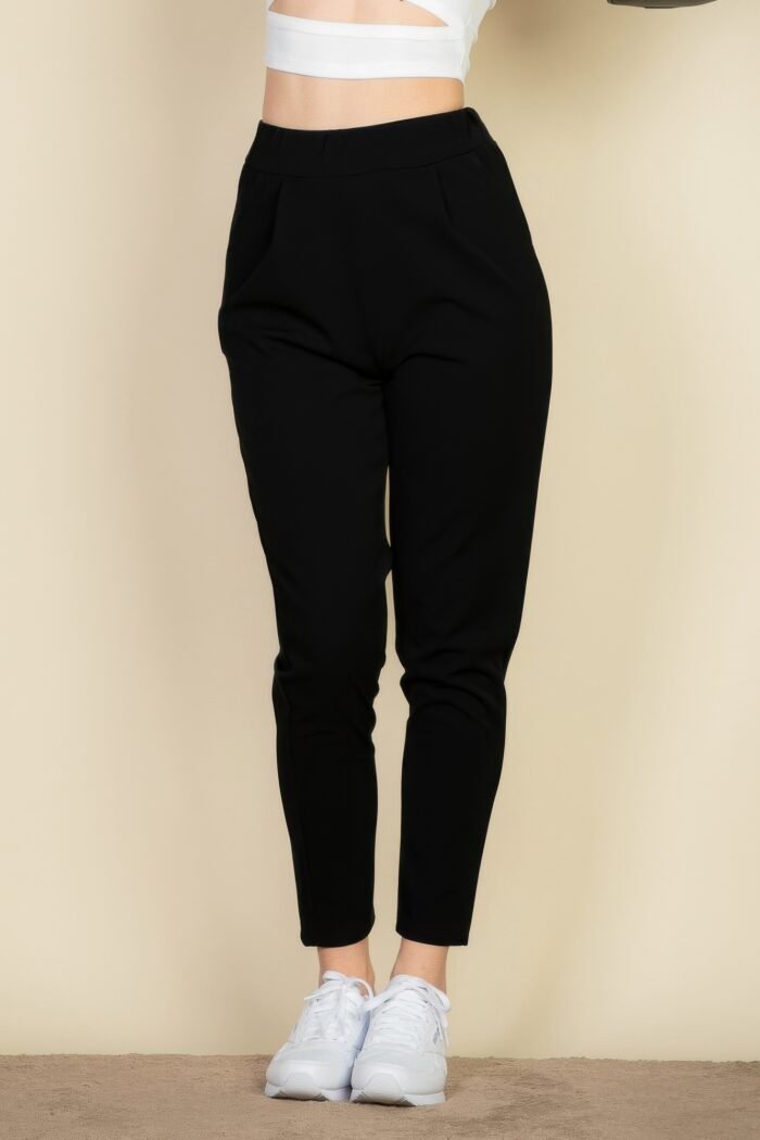 Pleat front tapered trousers